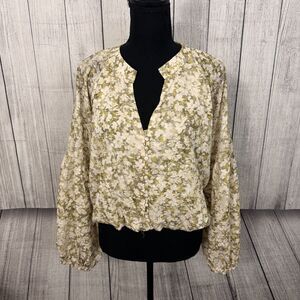 Bishop + Young Women's Large Multicolor Floral Celestial Ruffle Blouse